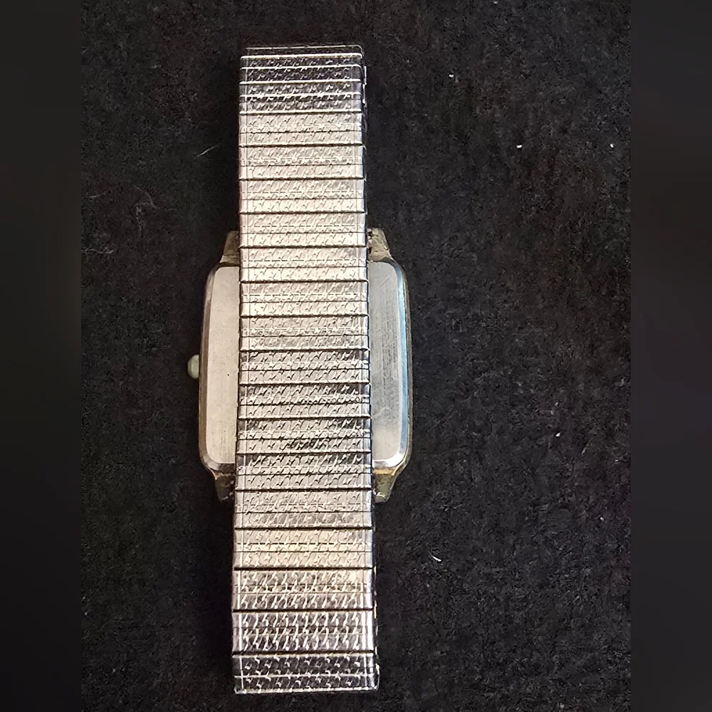 Pulsar Gold-Tone Rectangular Dress Watch